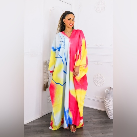Colorful Tie-Dye Maxi Dress - Picture 1 of 6